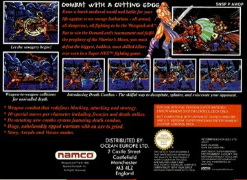 WeaponLord (Europe) box cover back